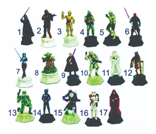 Miniatura Star Wars Xadrez Lote 10 Peças Oficial Chumbo