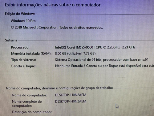 Computador De Mesa Hp Elitedesk Core I5 9500t Windows 10