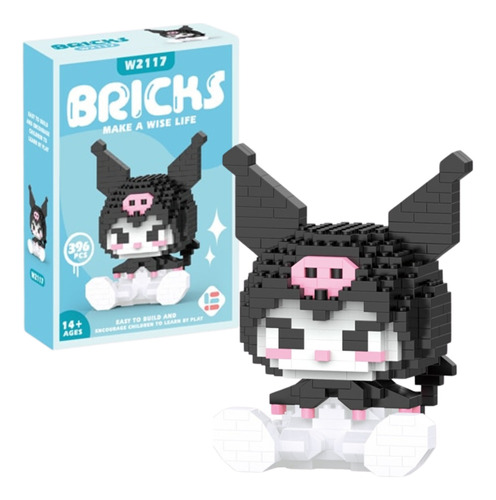 Set Mini Bloques Armables Sanrio Kuromi Hello Kitty Figura