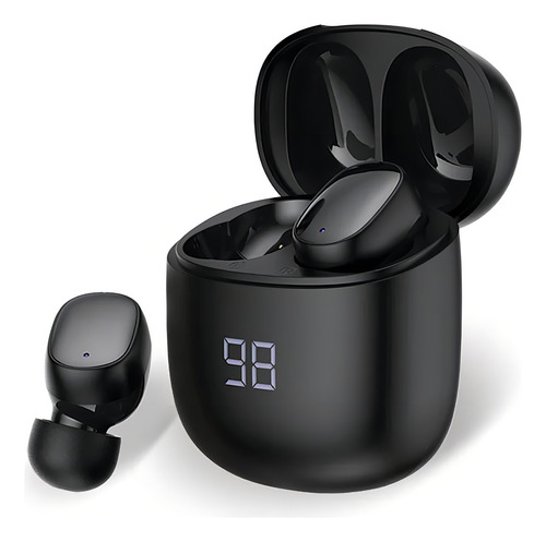 Fones de ouvido sem fio Bluetooth Argomtech Skeipods E66, cor preta