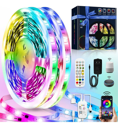 Tira De Luces Led Colores Luz Rgb Wifi Alexa App Control 20m