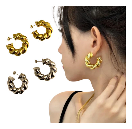 Aretes Candongas Mujer Moda Elegante Amelie