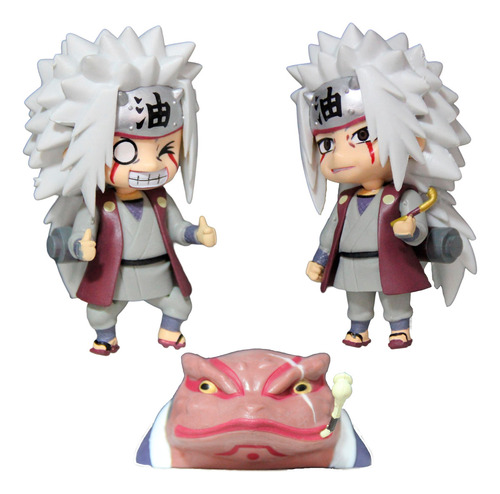 Kit 3 Pcs. Naruto Shippuden Jiraiya Action Figure