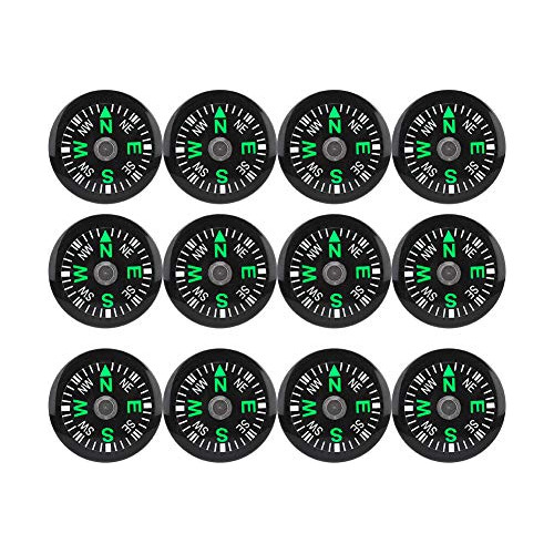 Mini Brújula De Supervivencia, 12pcs Negro De Camping 5mqvf
