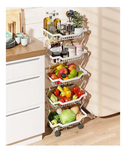 Carro Rack De Almacenamiento Para Cocina Grande Frutero Multifuncional 5  Niveles