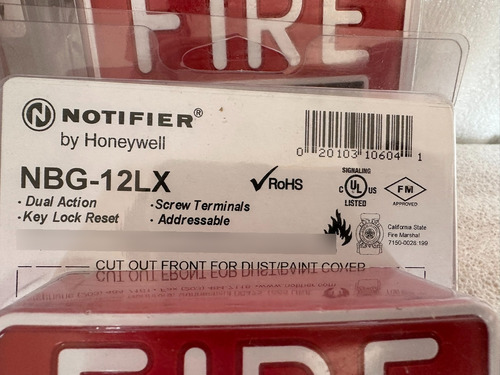 Estación Manual De Alarma Notifier Nbg-12lx Rojo
