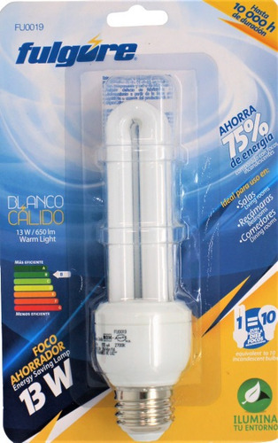 Foco Ahorrador Fulgore Fu0019 Blanco Cálido 13w 127v 60hz