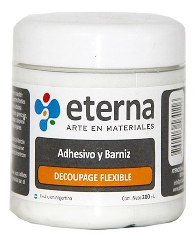 Adhesivo Y Barniz Decoupage Flexible Eterna X 200ml