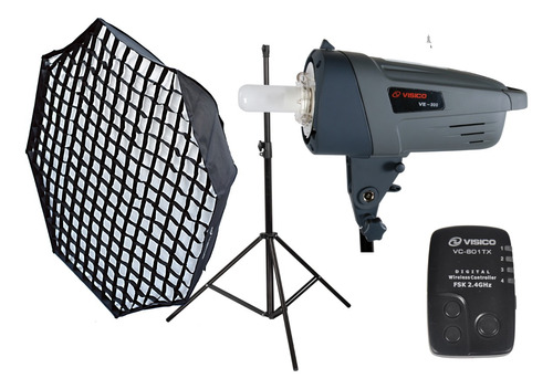 Kit Flash Estudio 300w Octo Soft 170cm Pie Newborn Visico