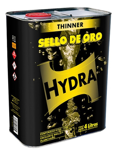 Thinner Hydra Sello De Oro Diluyente Solvente Lata 1 Litro