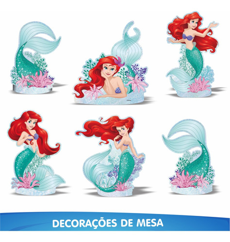 Imagem 7 de 9 de Kit Festa Fácil Ariel Sereia - Decoração De Aniversário