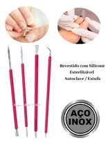 Comprar Kit Manicure Pedicure Podologia Instrumentos Isis Cutelaria Espátula Mista + Palito + Desencravador + Espátula Levanta Cutícula E Unha