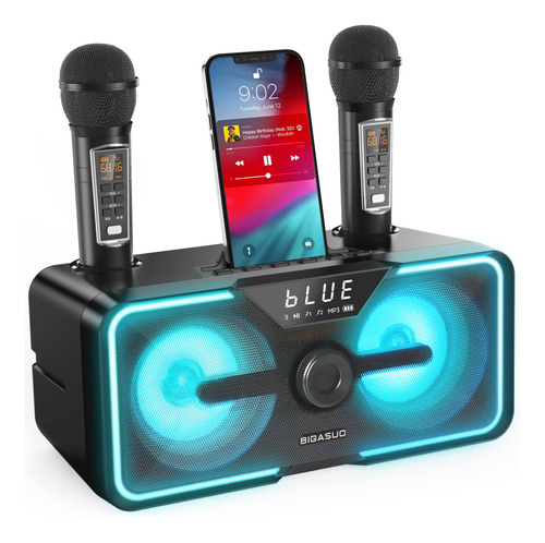 Bigasuo Máquina De Karaoke Para Adultos Y Niños Con 2 Mic.