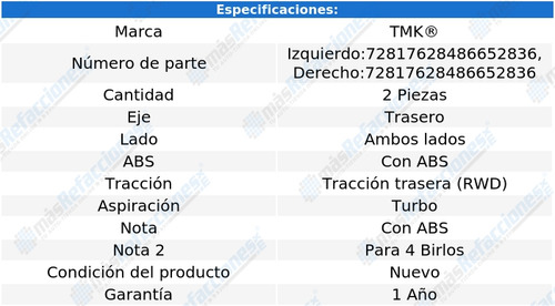 Par De Mazas Traseras 535i L6 3.0l De 2008 A 2016 Tmk