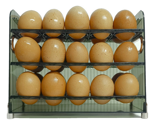 Organizador De Huevos, 3 Niveles Para 30 Unid. Color Transp.