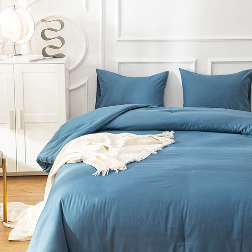 Juego De Colcha Comforter Cottonight Lake Blue Queen Azul