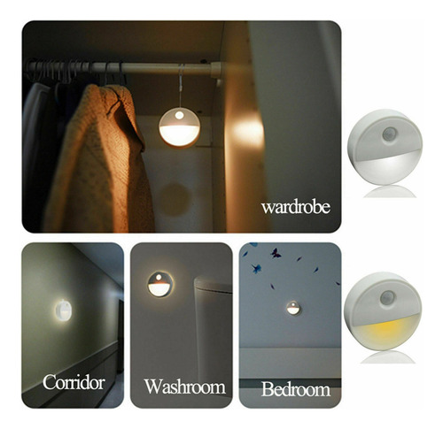 Sensor De Movimiento+led Sensor De Luz Nocturna Focos De Esc
