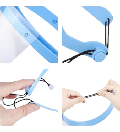 Kit Com 10 Máscaras Protetor Facial C/ Elástico, Articulável