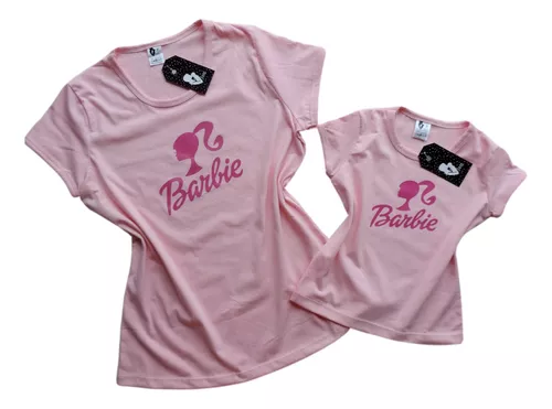 Kit 2 peças - Camisetas Tal Mãe Tal Filha(o) - Barbie Mom e Barbie Girl