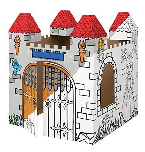 Castillo Coloreame De Carton Arte Infantil Facil Montaje