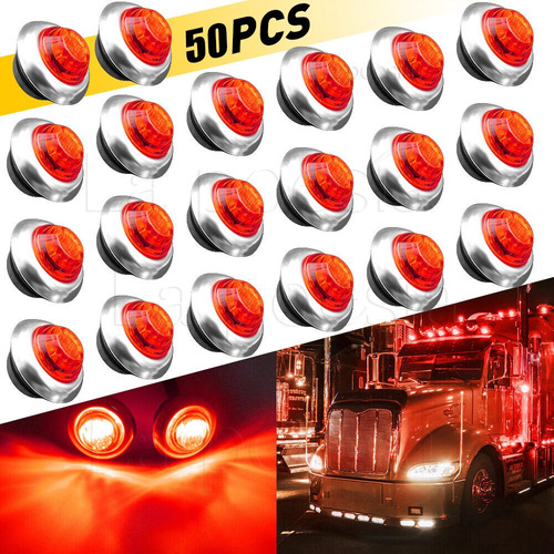 50pzs Acero Inoxidable Led Para Camión Trailer Micro 12v-24v