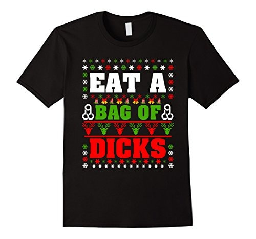 Hombres Comen Una Bolsa De Pollas Camiseta- Navidad Camiseta