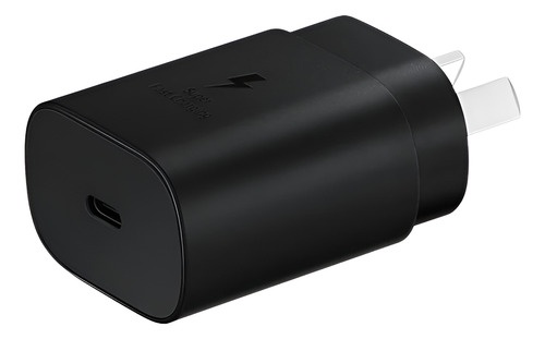 Cargador Cabezal Tipo C 25w Carga Super Rápida Para Samsung Negro