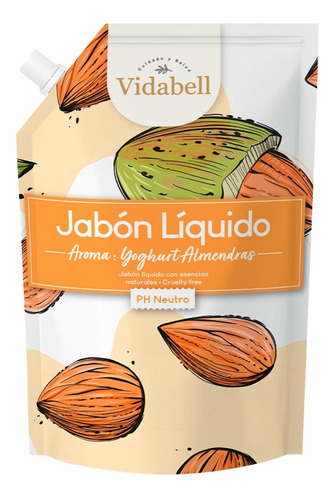 Jabon Liquido Vidabell Aroma A Yoghurt Almendras 750ml