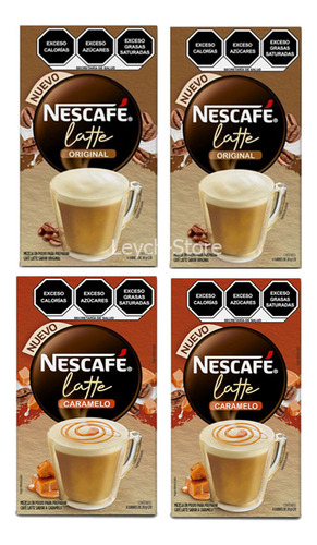 Cafe Soluble Nescafe Latte Original Y  Caramel 4pzas 6 Sobre