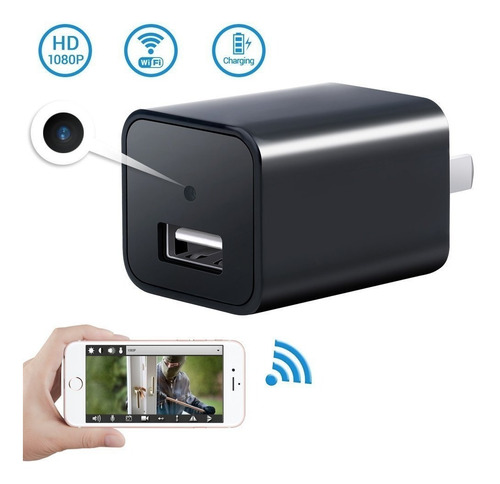 Imagen 1 de 10 de Camara Espia Cargador Usb Wifi P2p Ip Fullhd 1080p Max 32gb Video 24/7 App Android Y iPhone De Gogo Electronics