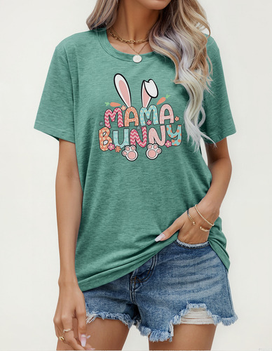 Playera Estampada De Manga Corta Con Cuello Redondo Casual D