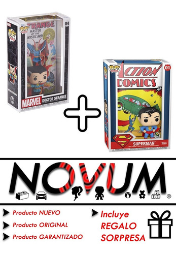 Funko Comic Covers Superman 01 + Doctor Strange 04 + Regalo 