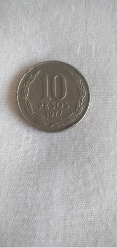 Moneda  10 Pesos  1977 Chile