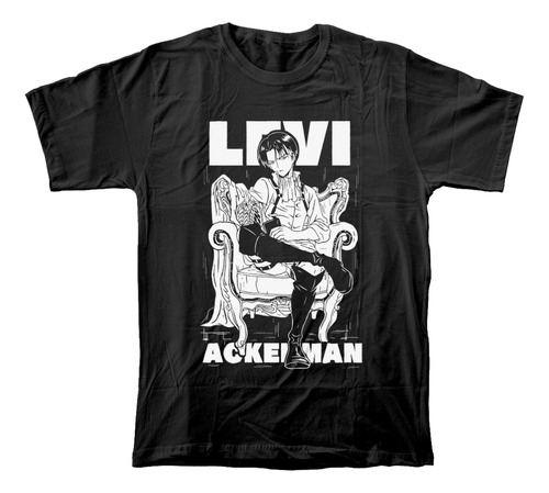 Camiseta Algodón Peinado Levi Ackerman Anime Attack On Titan