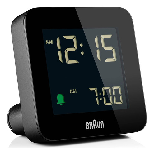 Reloj Despertador Braun Con Snooze, Pantalla Lcd Negativa, C