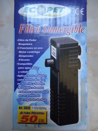 Filtro Sumergible De Poder P/acuarios De 5 A 30 Litros Msi