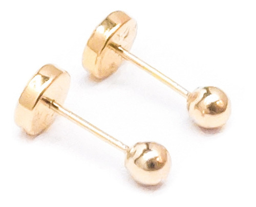 Imagen 2 de 8 de Par Aros Abridores Oro 18k Bolita Nº3 (3mm.) El Trust Joyero