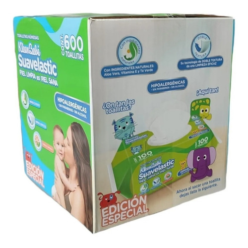 Kleenbebé Suavelastic Max Toallitas Húmedas Manzana 600 Toal