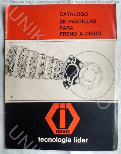 Antiguo Catálogo Pastllas Freno Disco Indiel Lucas Años 70