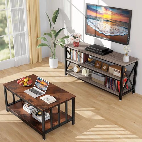Mueble Para Tv Minimalista Centro De Entretenimiento Gris