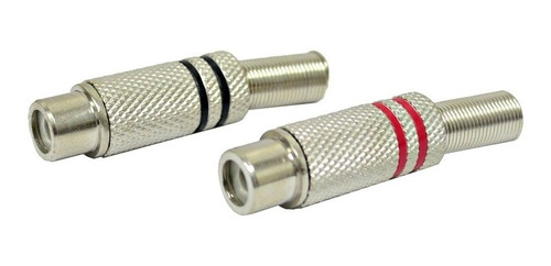 Conector Cable Rca Metal Dorado Plateado Rojo Negro Metalico