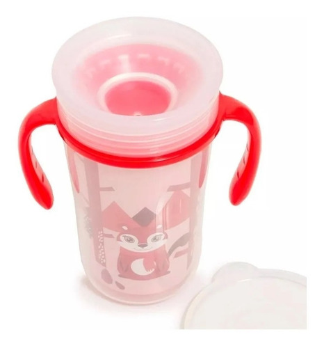 Imagen 3 de 5 de Vaso Magico Bebe Con Asas Y Tapa Involcable 270ml Love 9149