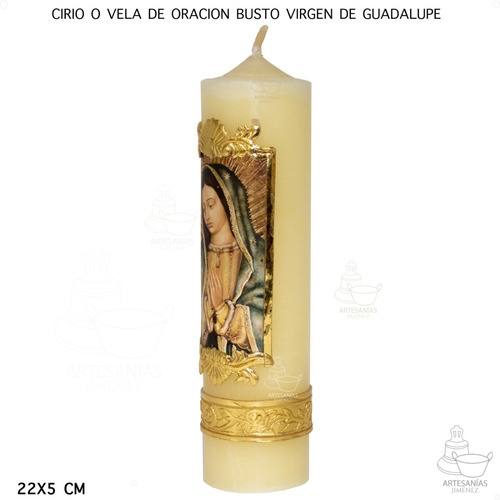 Imagen 2 de 5 de Cirio O Vela De Oración Busto Virgen De Guadalupe