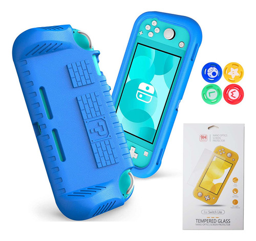 Capa Nintendo Switch Lite Proteçao Eva + 4 Grips + Película