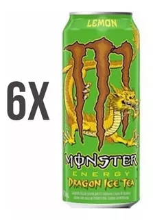 Kit 6 Energético Monster Lata 473 Ml Lemon Dragon Tea