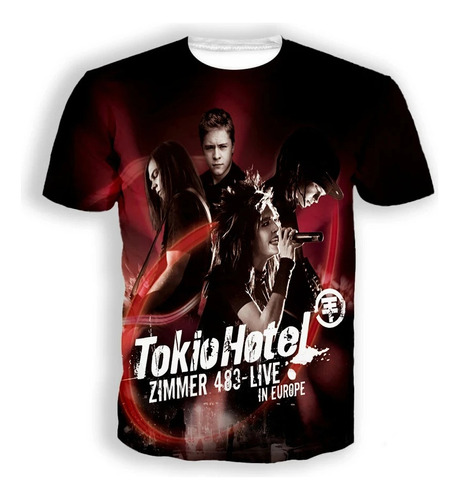 Camiseta De Manga Corta Con Estampado 3d Tokio Hotel