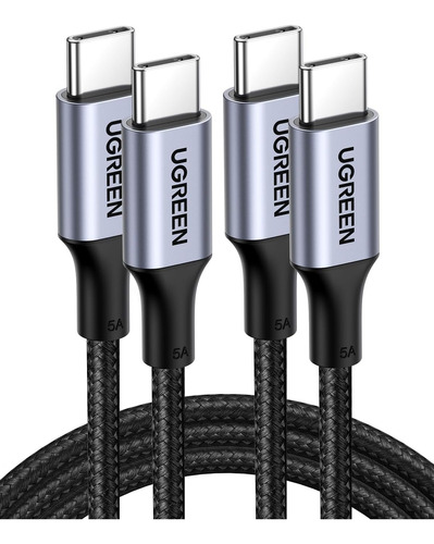 Ugreen Cable Usb C A Usb C, Paquete De 2 Cables De 100w, 1m 