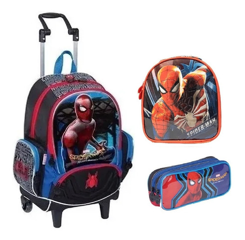 Kit Mochila Escolar Homem Aranha 18z Rodinhas G Sestini 2018