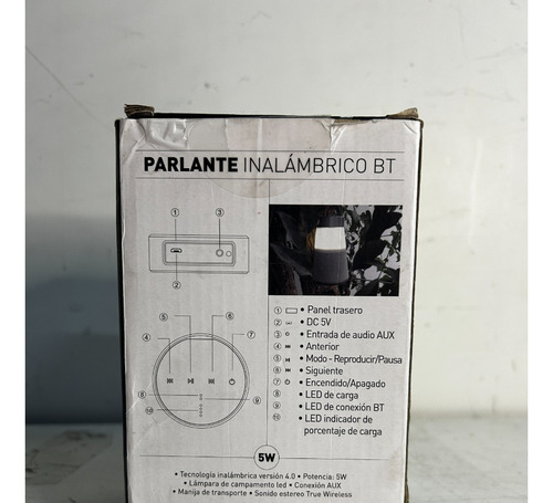 Parlante Lámpara Bluetooth Noga Music Lamp Pro Camping 360° Gris (Usado)