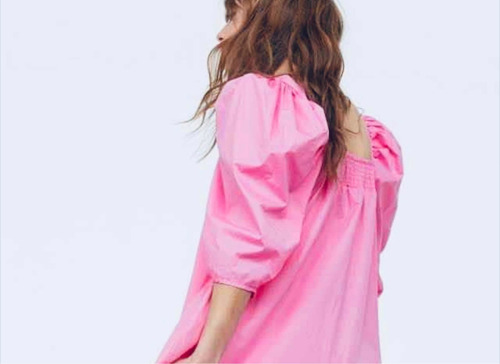 Imagen 7 de 9 de Vestido Largo De Algodón Hombros Descubiertos Talla L Nuevo